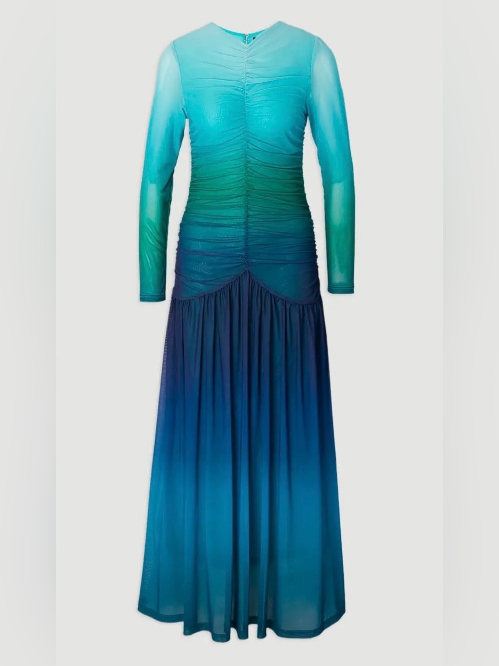 NEW Karen Millen Long Sleeve Ombre Mesh Maxi Dress XS
